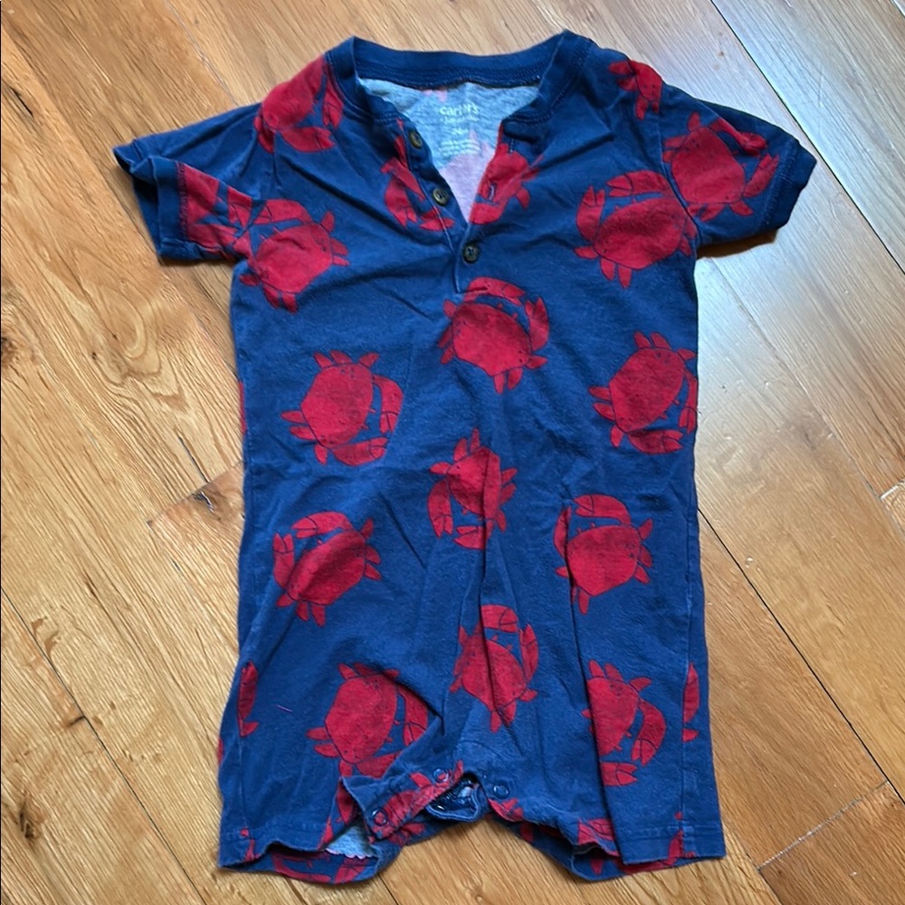 Kids Blue and Red Crab Print